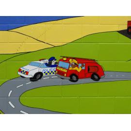Safe Community mural  Police & fire Service - Kaiapoi Library