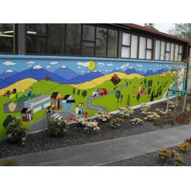 Safe Community mural (wide view) - Kaiapoi Library 