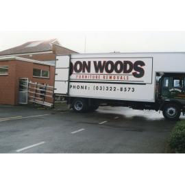 Rangiora Public Library shelving being relocated to the temporary library, 30 May 1996