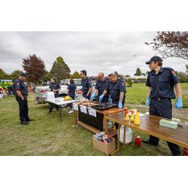Sausage sizzle, 150th anniversary, Kaiapoi Volunteer Fire Brigade, c.2020