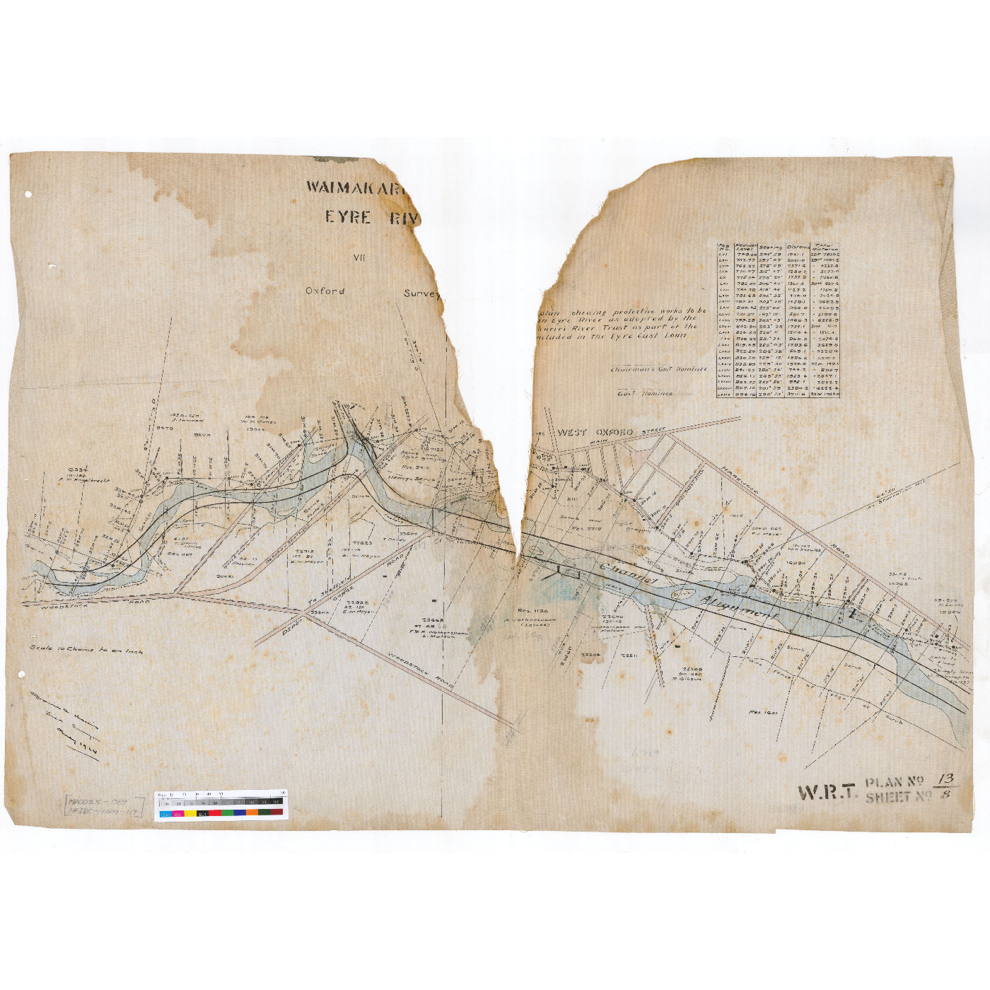 Plan no.13, Sheet 8, Eyre River Survey, Waimakariri River Trust, c.1924