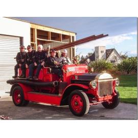 Kaiapoi Volunteer Fire Brigade aboard 1921 Dennis Fire Engine