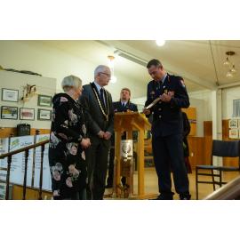 Mayor David Ayers at 150 year celebration of Kaiapoi Volunteer Fire Brigade, c.2020