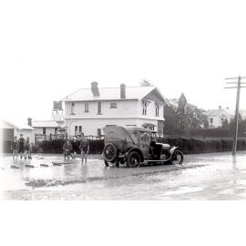 Flooding in Fuller Street, Kaiapoi, c.1923