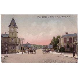 Kaiapoi Post Office and Bank of New Zealand, Kaiapoi, c.1930