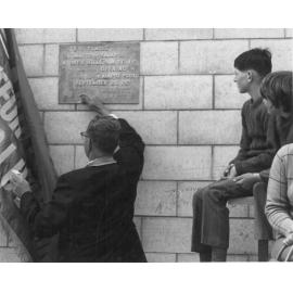 Mayor Owen Hills opening Kaiapoi Pool, c.1971