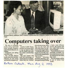 "Computers taking over" article in The Northern Outlook, 1993