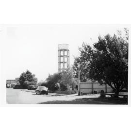Rangiora water tower in Ayers Street, 1985
