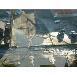 Aerial shot of car park, Kaiapoi