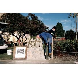 Work on cairn and surrounds in reserve next to Rangiora Town Hall