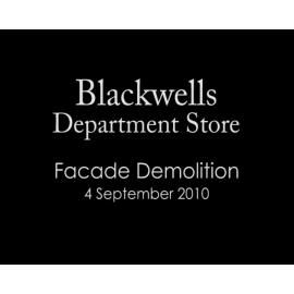 Demolition of facade of Blackwell's Department Store