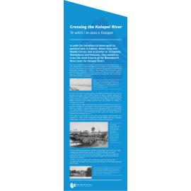 Kaiapoi River crossing - riverbank sign
