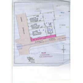 Surveyors map of the corner of Blackett and Good Streets
