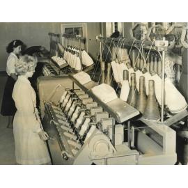 Balling of wool ready for packing at the Kaiapoi Woollen Mills