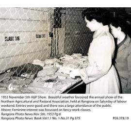 Northern Agricultural and Pastoral Association Show craft section, 1953