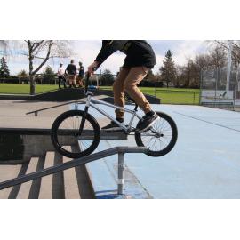  Doing tricks on a bike at Dudley Skate Park, 2015