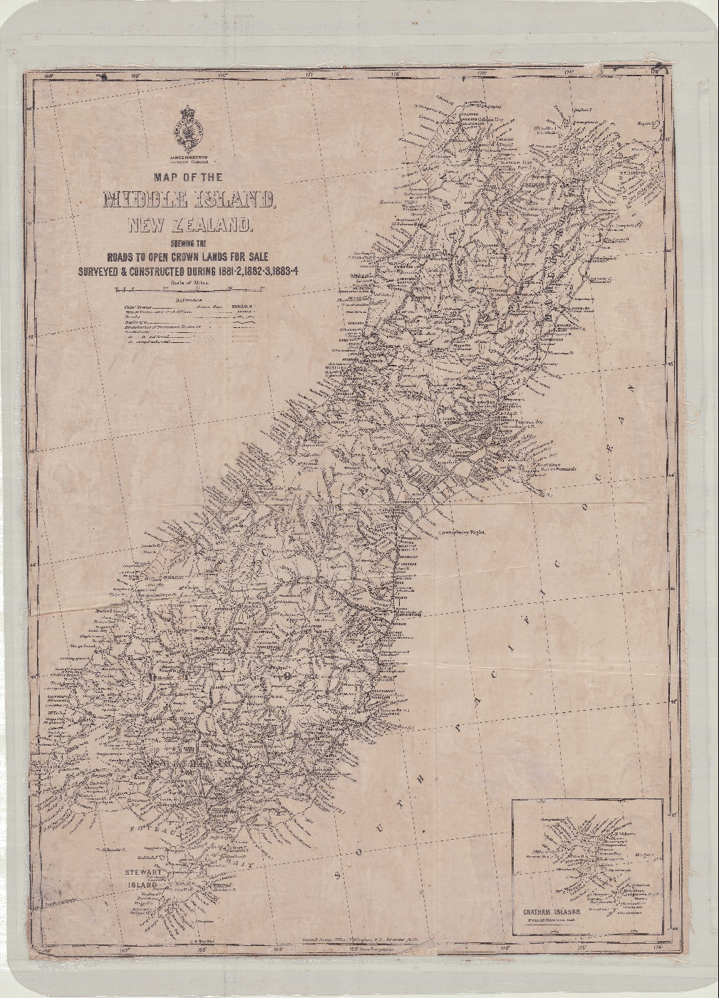 Map of the Middle Island, New Zealand | Waimakariri Heritage