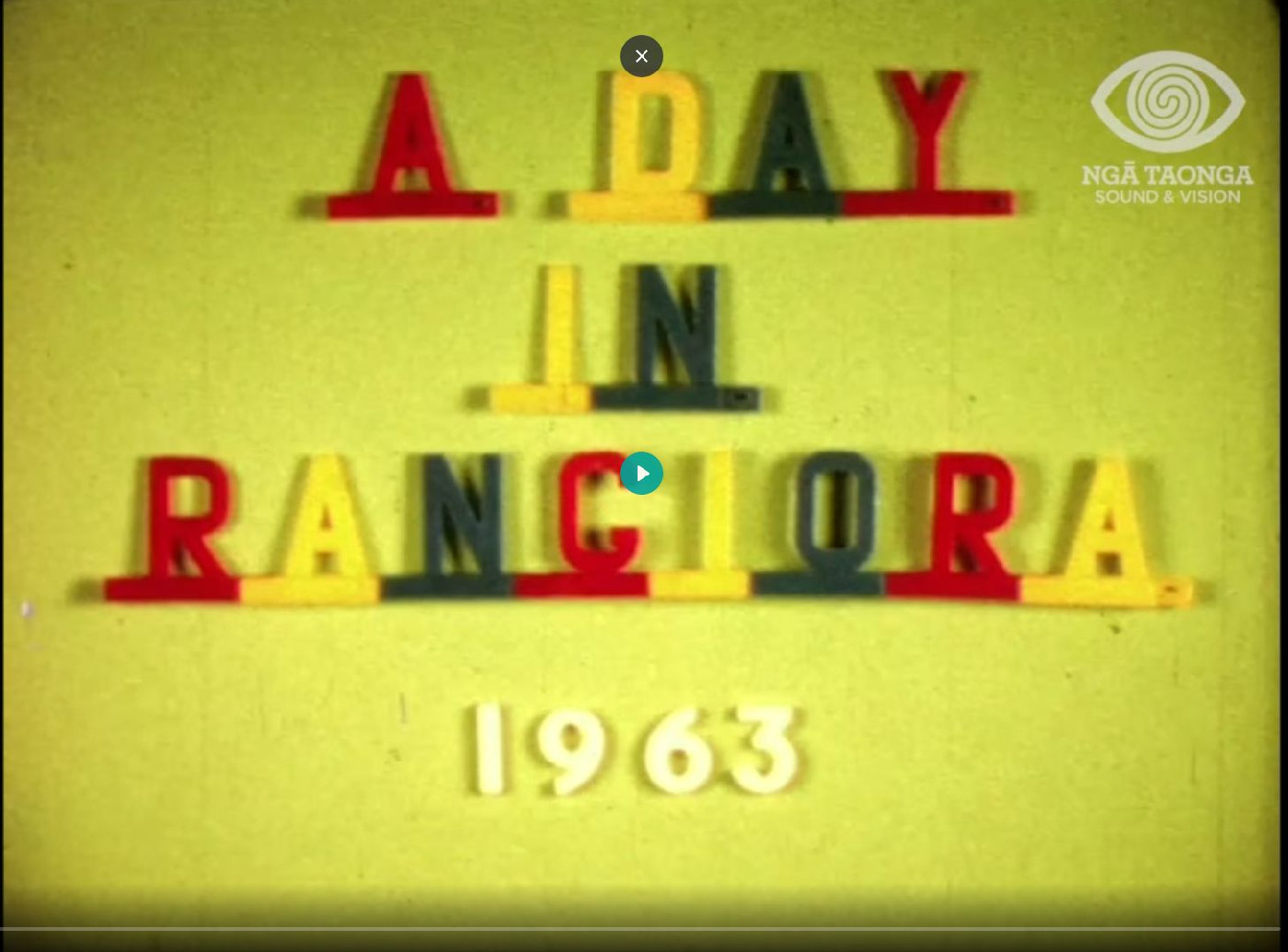 To play the video, click the player to the left, or click External Link and you can watch "A day in Rangiora 1963" through Ngā Taonga Sound & Vision's website.